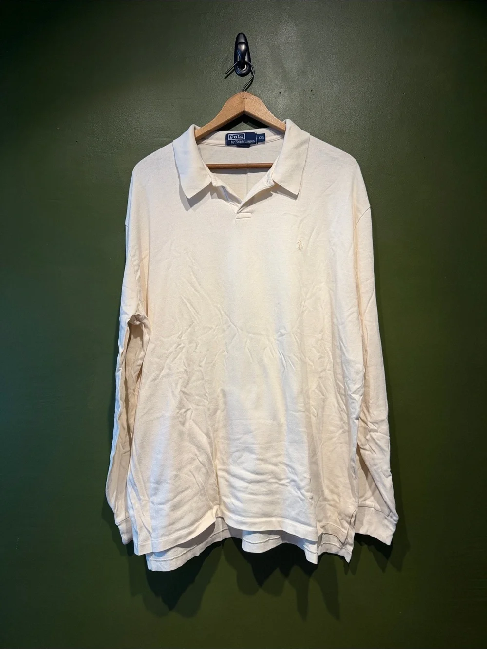 Vintage Polo by Ralph Lauren Long Sleeve Polo Shirt - Cream